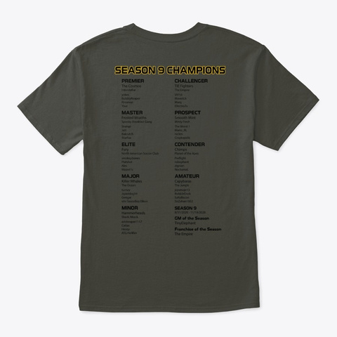 S9 Championship T Shirt Smoke Gray T-Shirt Back