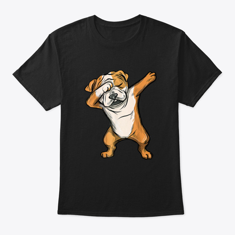 Dabbing English Bulldog Dab Rrbrc Black T-Shirt Front