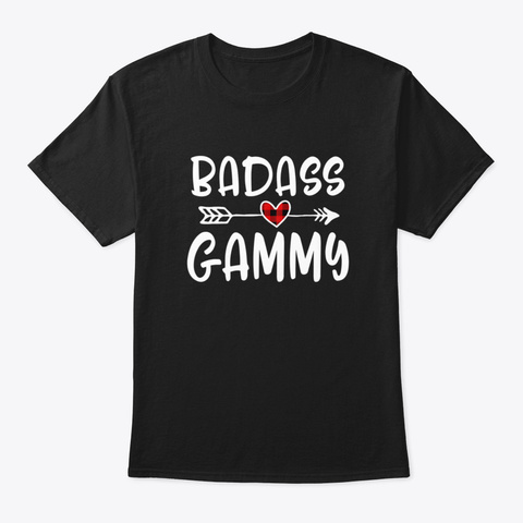 Badass Gammy Mothers Day Buffalo Plaid G Black T-Shirt Front