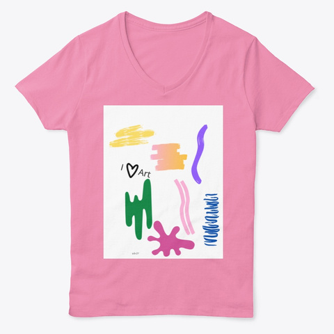 I Love Art T Shirt  Pink  T-Shirt Front