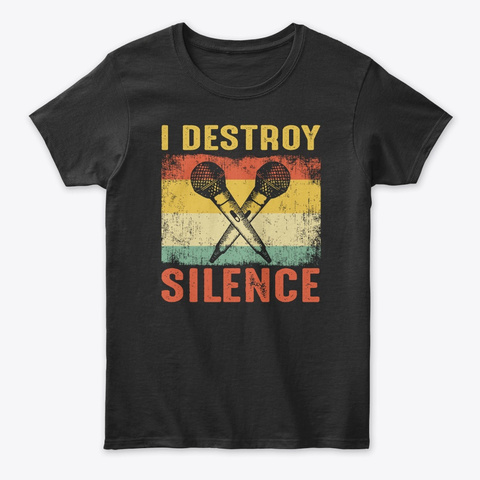 Vintage I Destroy Silence Beatbox Tee Black T-Shirt Front