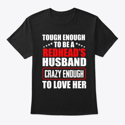 Funny Christmas Redhead's Husband Black T-Shirt Front