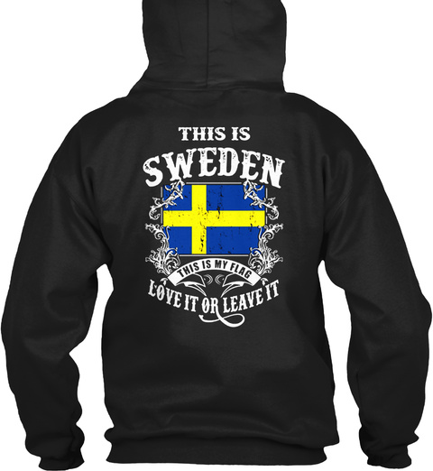 Sweden Black T-Shirt Back