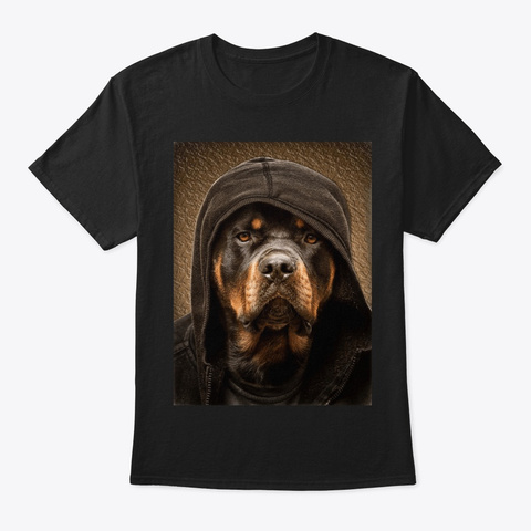 Dog The Boss For Rot Lovers Black T-Shirt Front