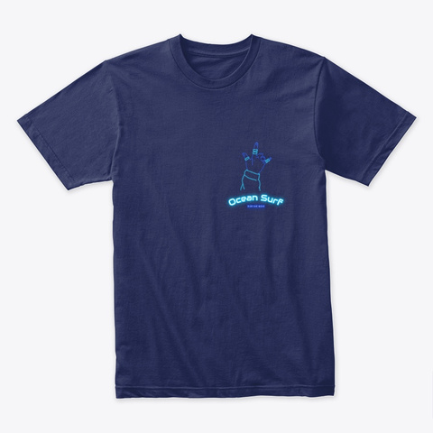 The Ocean Surf Hand Design Midnight Navy T-Shirt Front