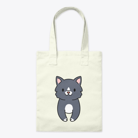 Cute Cat Tote Bag Natural T-Shirt Front