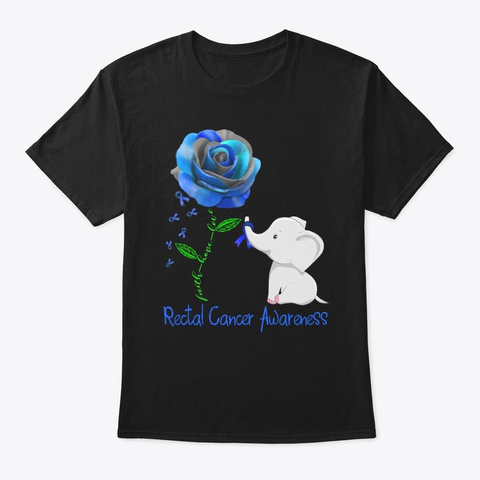 Faith Hope Love Rectal Cancer Awareness Black Camiseta Front