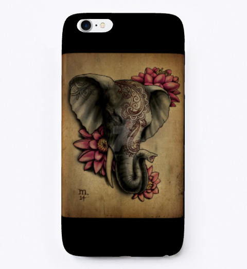The Elegant Elephant Phone Case  Black T-Shirt Front