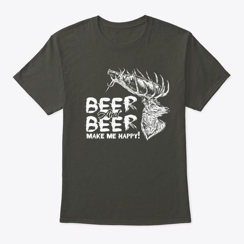 Beer &Amp; Deer   Hunting T Shirt Smoke Gray T-Shirt Front