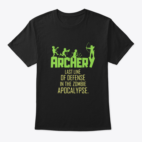 Awesome Zombie Archery Gift Print Mens W Black T-Shirt Front