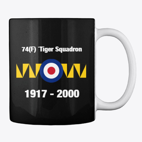 74(F) `tiger` Squadron Mug Black T-Shirt Back