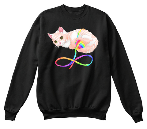 Peach Kitty With Rainbow Infinity Wool