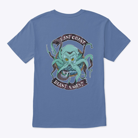 East Coast Beast Coast  Denim Blue T-Shirt Back