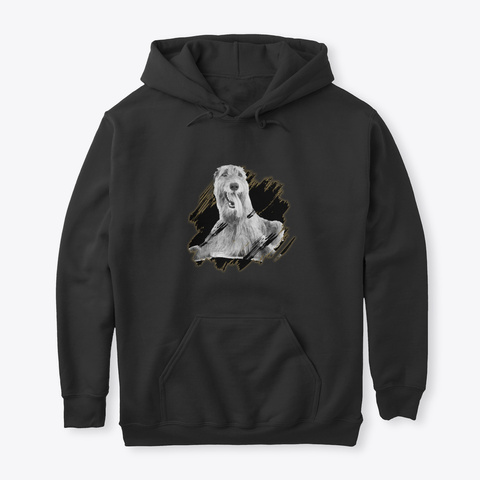 Irish Wolfhound Scratch Dog Black T-Shirt Front