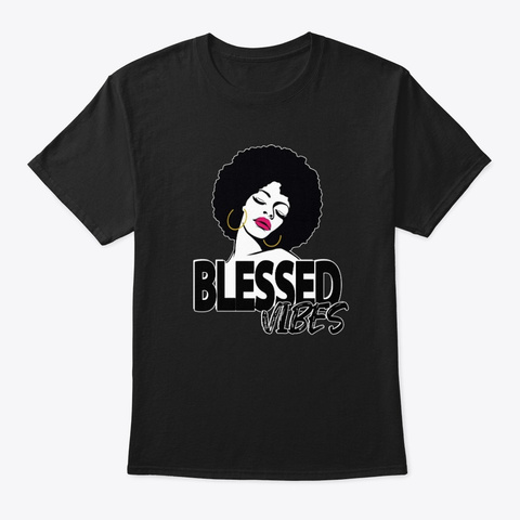 Pretty Black Educated Women Afro Queen Black T-Shirt Front