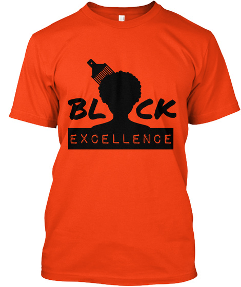 Black Excellence Deep Orange  T-Shirt Front