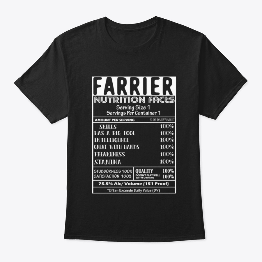 Farrier Nutrition Facts Unisex Tshirt