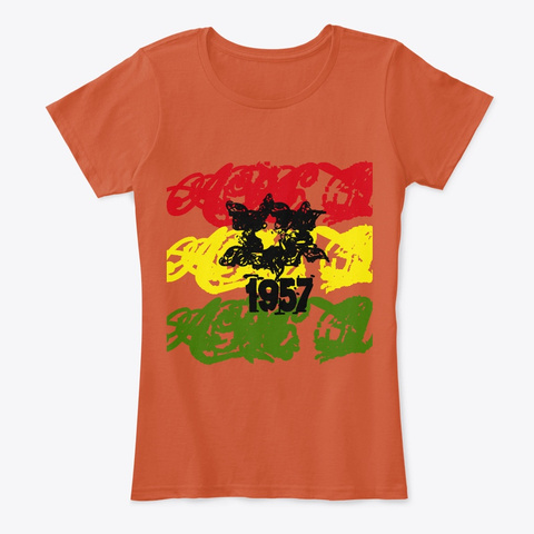 Accra Black Star 1957 Deep Orange T-Shirt Front