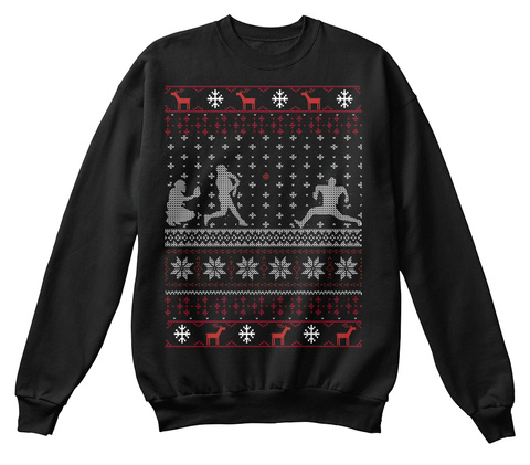 The Official Ugly Baseball Sweater! Black T-Shirt Front