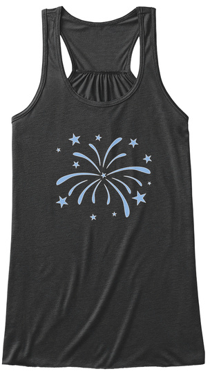 Tank Top Fireworks Fourth July Dark Grey Heather T-Shirt Front