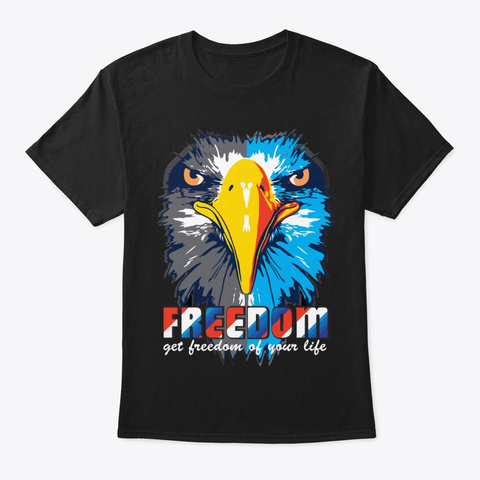 Freedom  Black T-Shirt Front