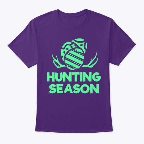 Hunting Season Easter Holiday  Purple T-Shirt Front