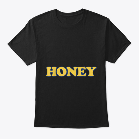 Retro Honey Art Honey Lovers Honeybee T  Black T-Shirt Front