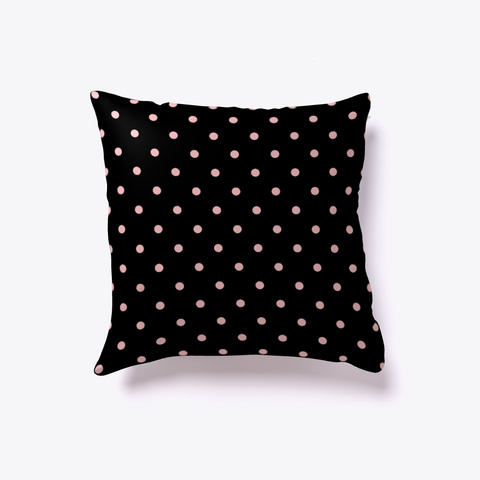Pink Polka Dots On Black White T-Shirt Front