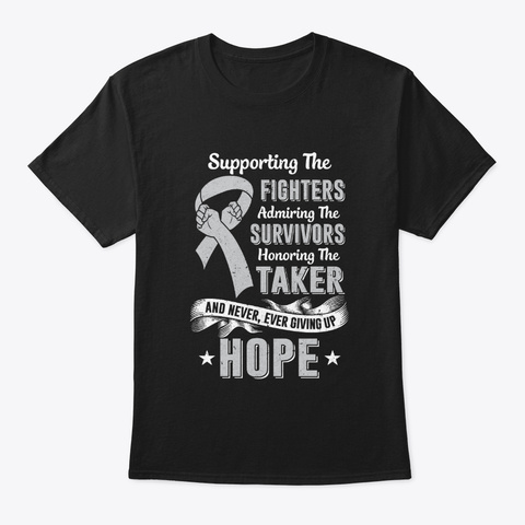 Supporting Fighter Brain Cancer Diabetes Black T-Shirt Front