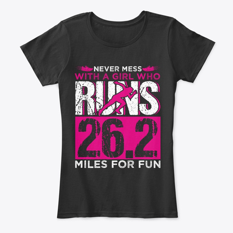 26.2 Runner Running Sport Gift Black T-Shirt Front