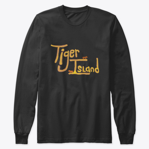 Tiger Island Water Color 1 Black T-Shirt Front