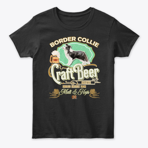 Border Collie Gifts Black T-Shirt Front