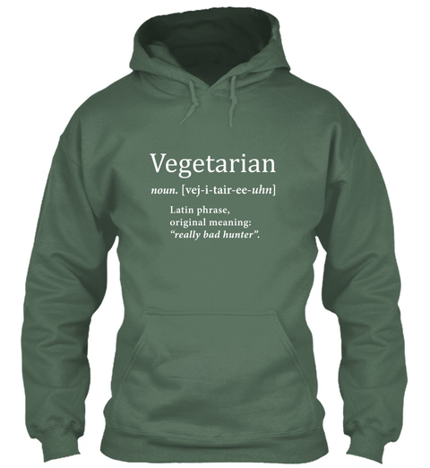 Vegetarian Moss Green T-Shirt Front