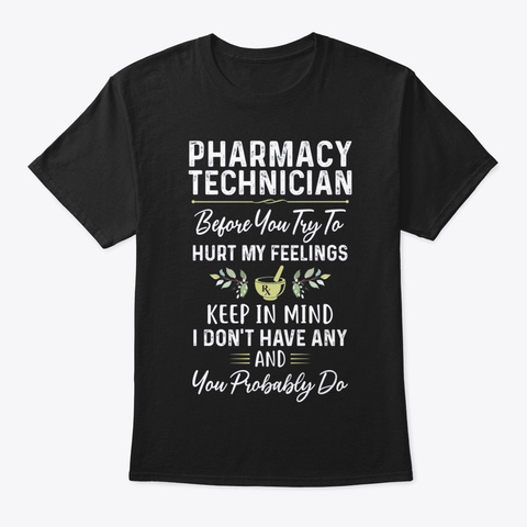 Awesome Pharmacy Technician Black T-Shirt Front