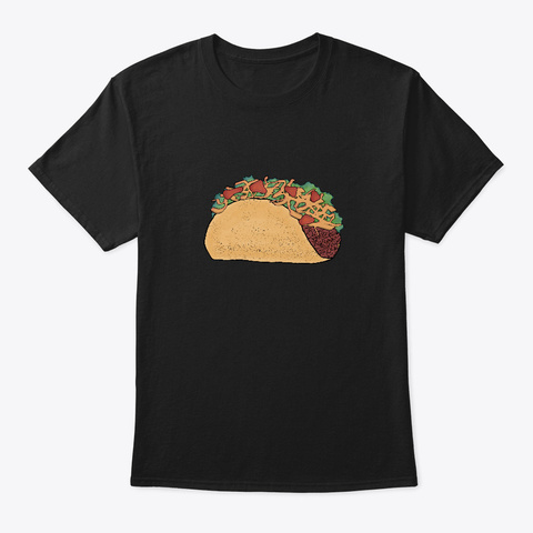 Taco Graphic Art Design Black T-Shirt Front