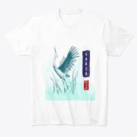 Garza Japanese Bird  White T-Shirt Front