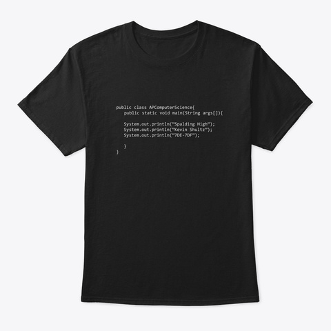 Ap Computer Science T Shirt (Spalding) Black T-Shirt Front