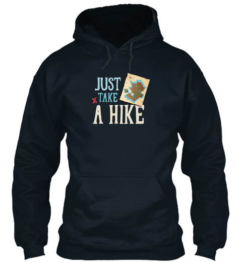 Just Take A Hike French Navy T-Shirt Front