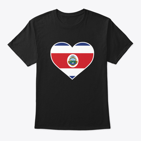 Love Costa Rica Flags Black Camiseta Front