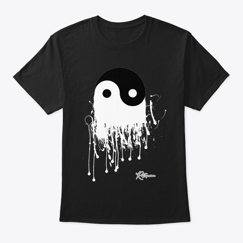 Pop Art Yin Yang Symbol White Black T-Shirt Front
