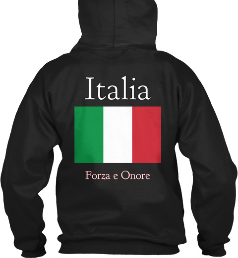 Italia Forza E Onore Black T-Shirt Back