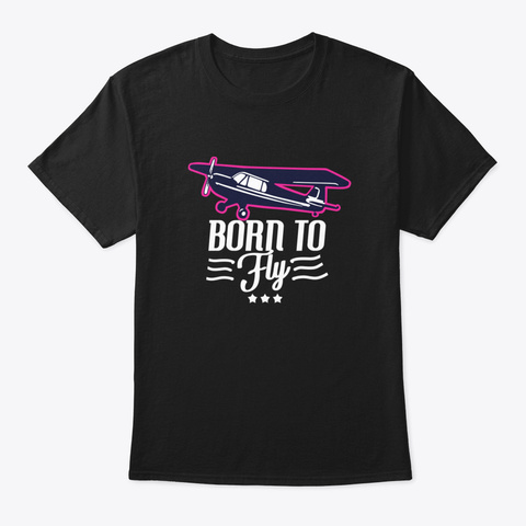 Awesome Female Pilot Gift Womens Flying  Black T-Shirt Front