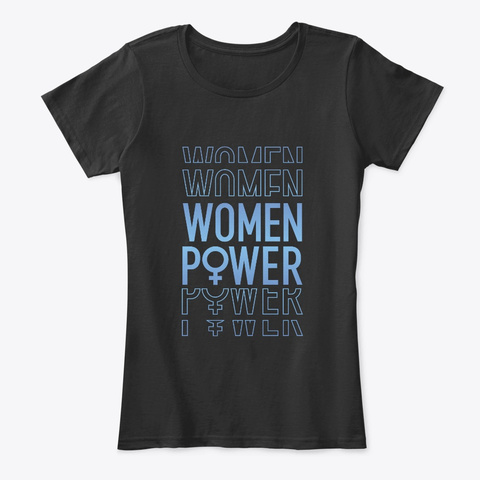 Women Power T Shirt Black T-Shirt Front