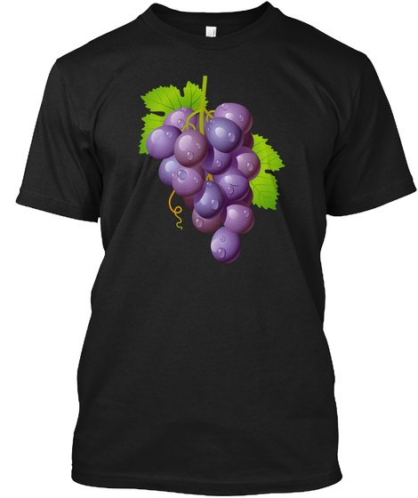 Purple Grapes Shirts Costume Vine Vineya Black T-Shirt Front