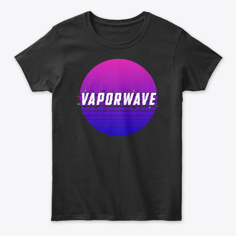  Retro Vaporwave Costume Matching Party Black T-Shirt Front