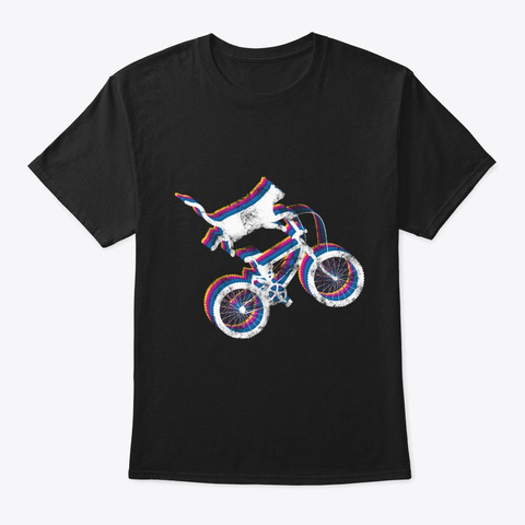 Cat Bike Vintage Motor Rider Biker Black T-Shirt Front