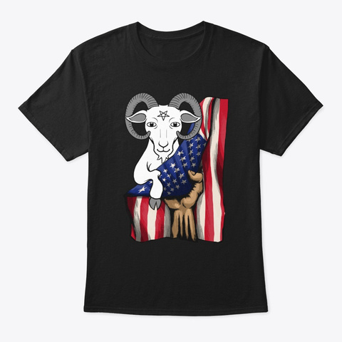 Masonic Goat Funny Freemason Demonic Black T-Shirt Front