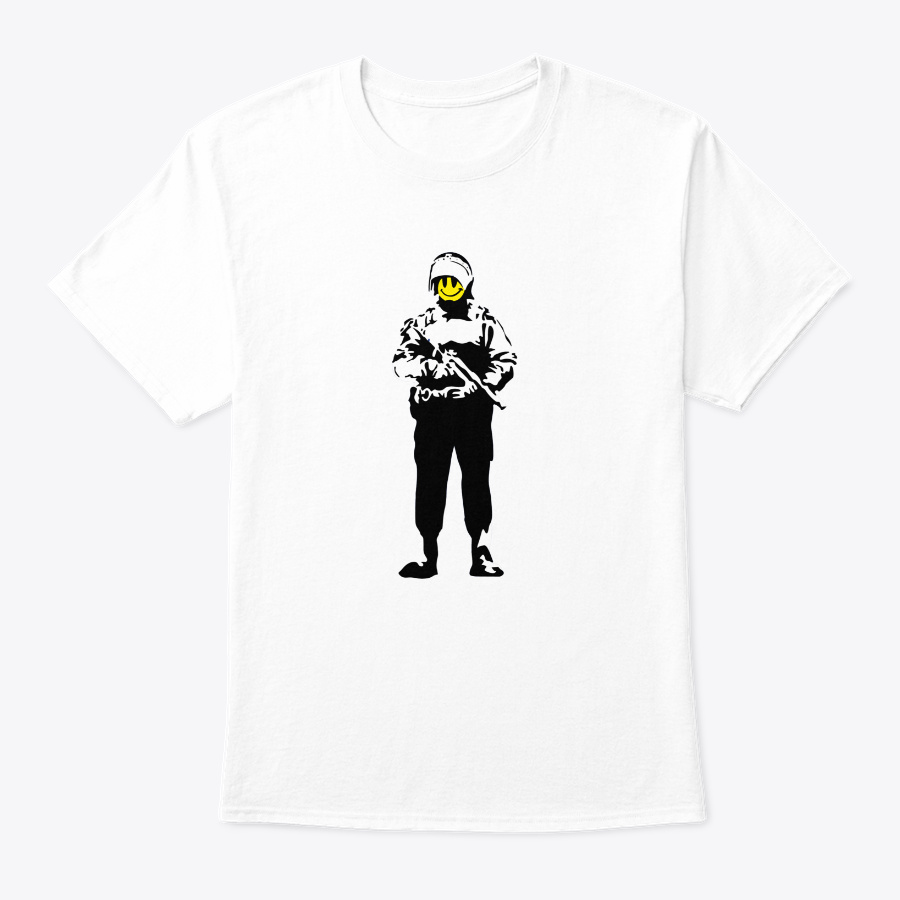 Banksy Smiling Happy Soldier Policeman Unisex Tshirt