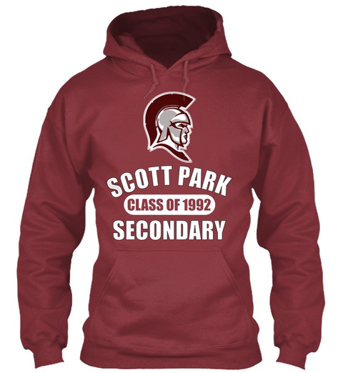 Scott Park Class Of 1992 Secondary Maroon T-Shirt Front
