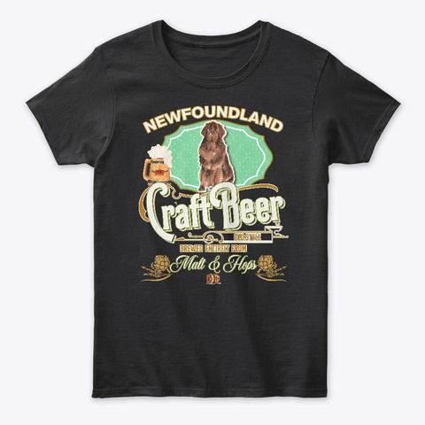 Newfoundland Gifts Dog Beer Lover Black áo T-Shirt Front
